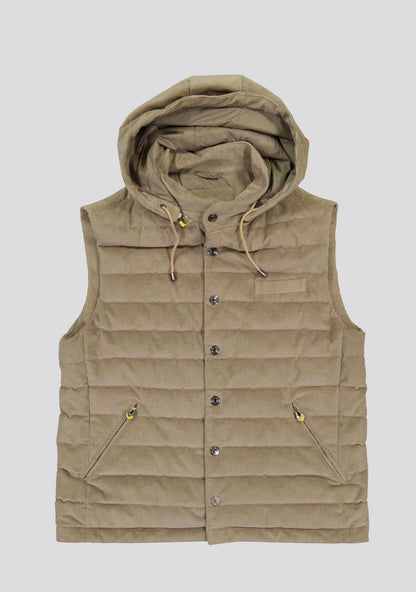 Cotton Beige Vest with hood