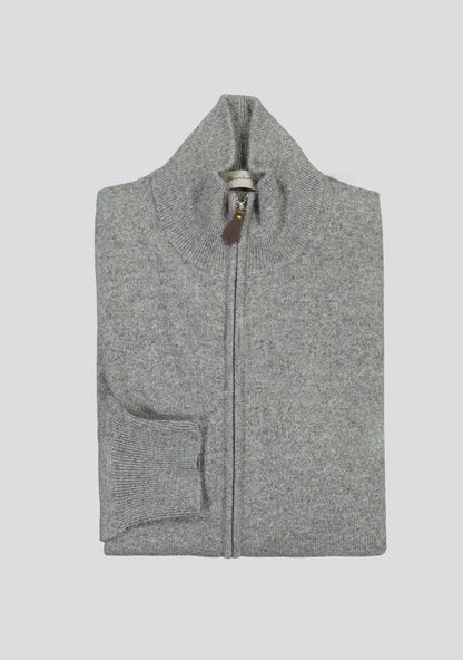 Ash Grey Blended Cashmere Zip Vest