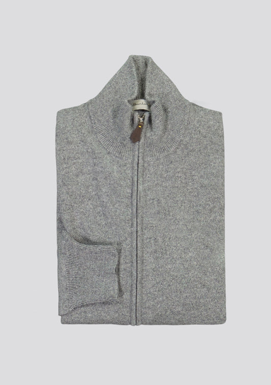 Ash Grey Blended Cashmere Zip Vest