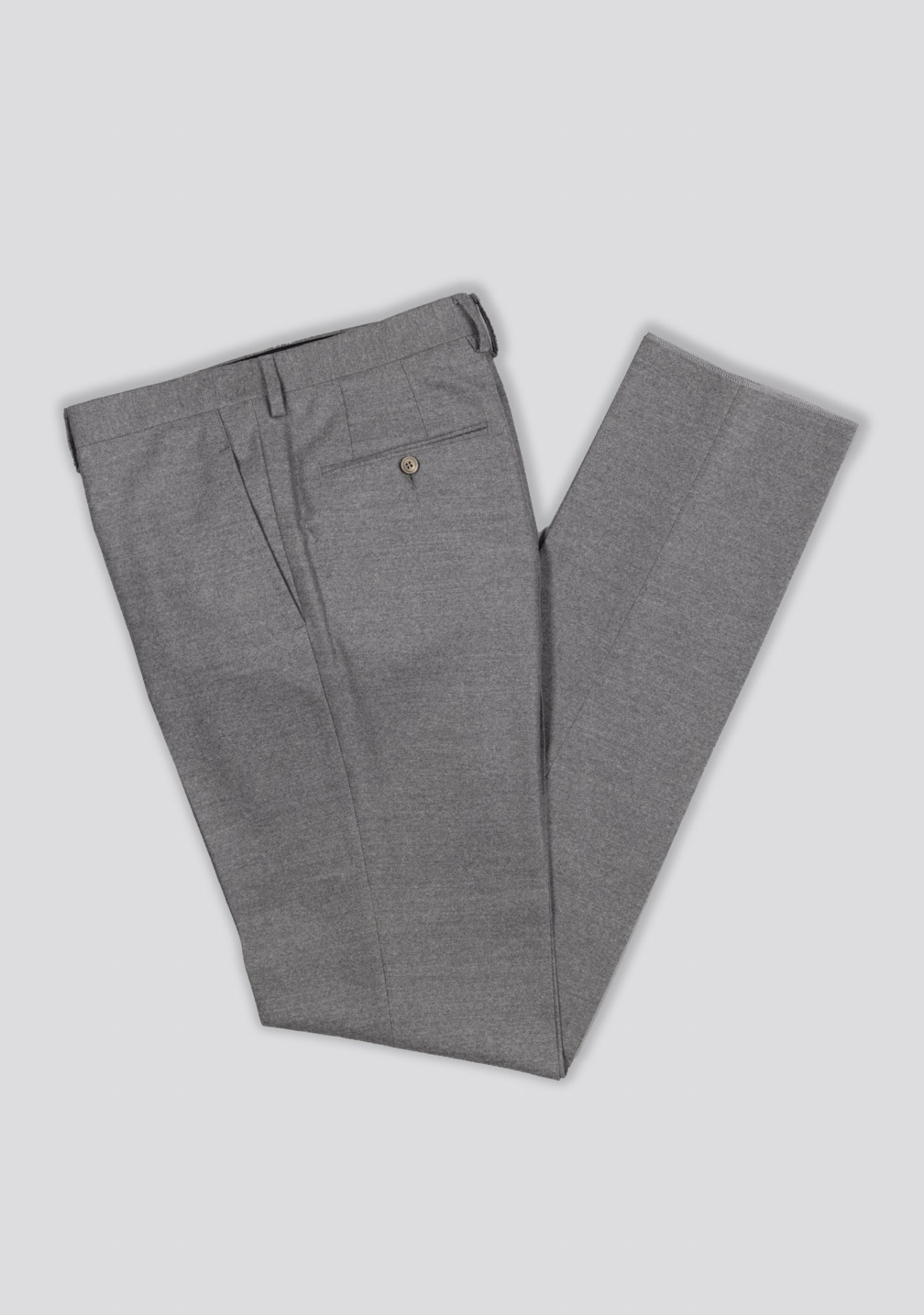 Ash Grey Wool Flannel Trousers