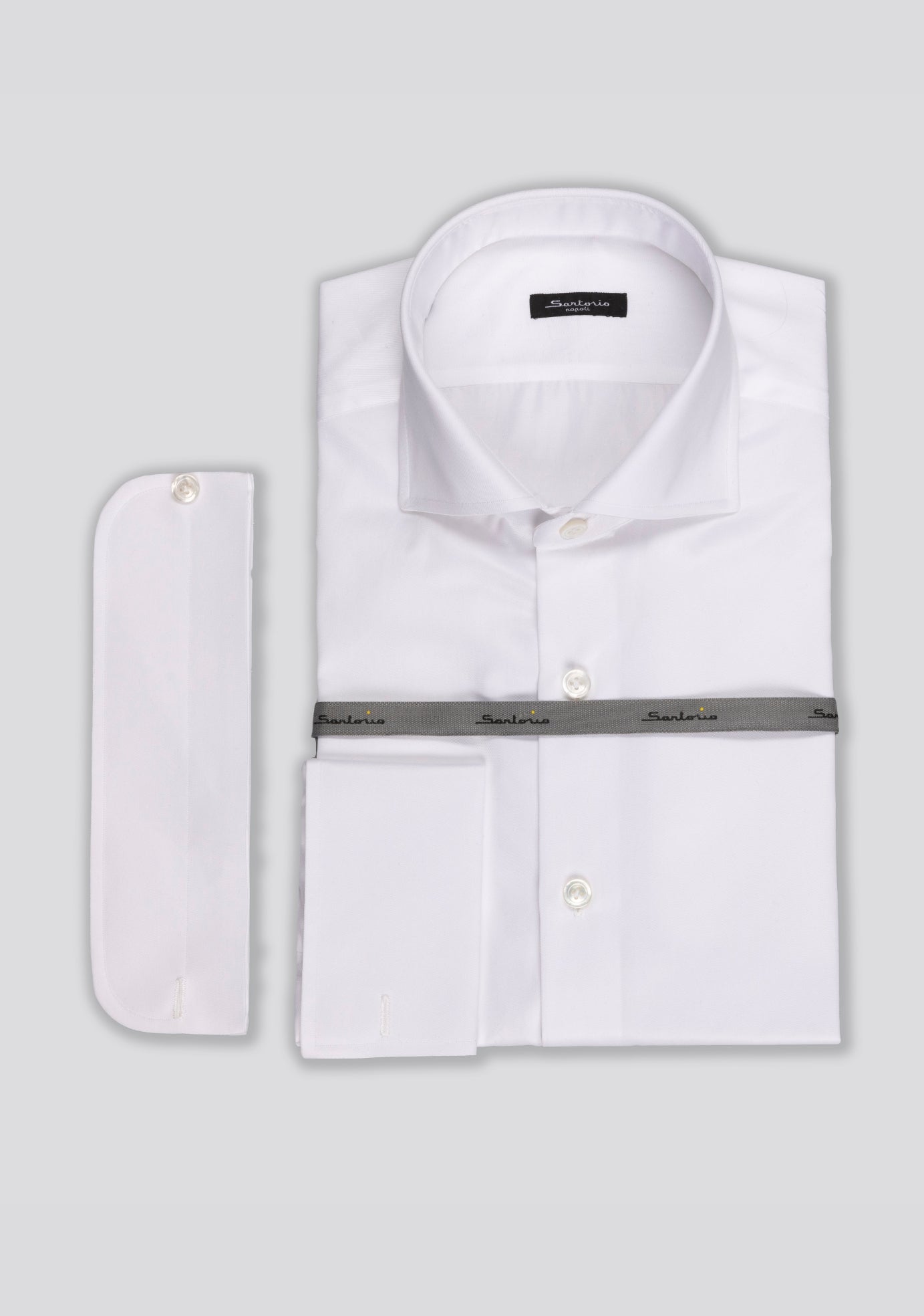 Crisp White Double-Cuff Tailored Fit Shirt