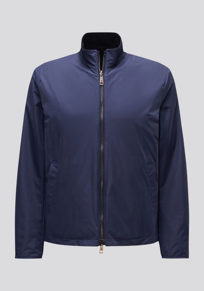 Double faced Cashmere and Nylon Dark Blue Jacket Kired Collaboration