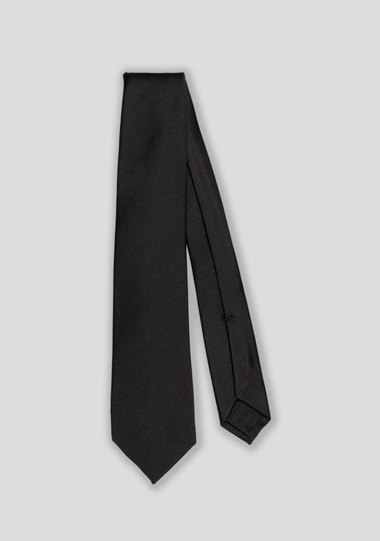 Onyx Black Plain Silk Tie