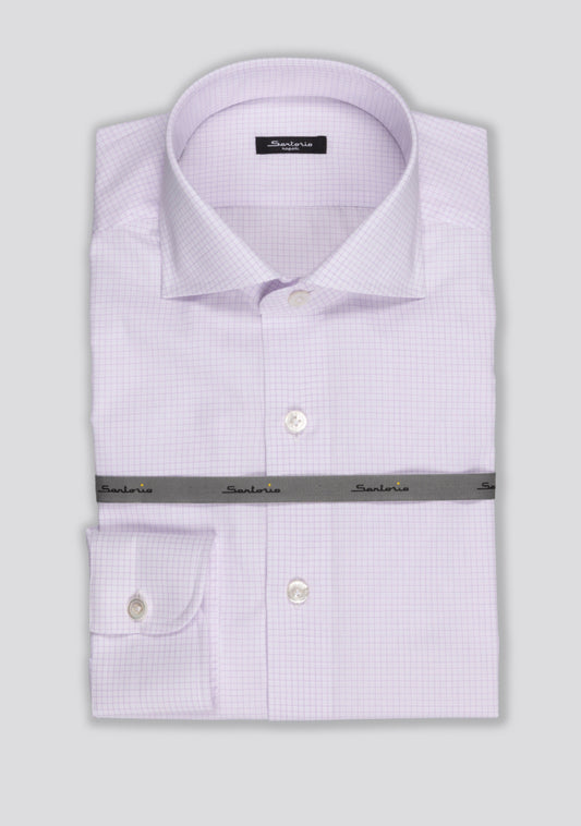 Baby Pink Micro Checked Cotton Shirt
