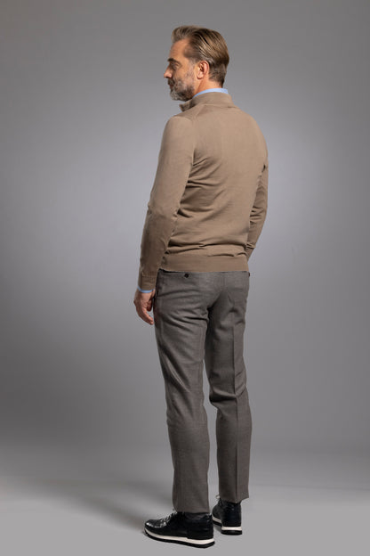 Steel Grey Wool Flannel Trousers