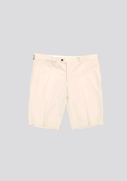 Cream White Cotton Shorts