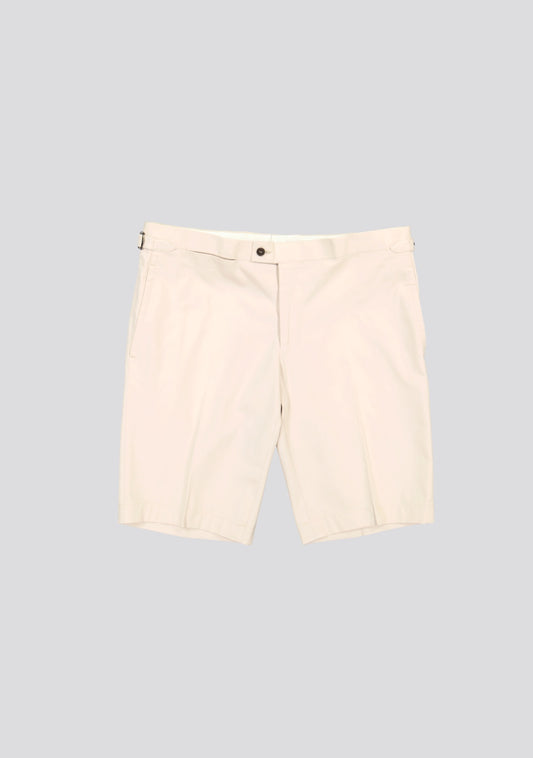 Cream White Cotton Shorts