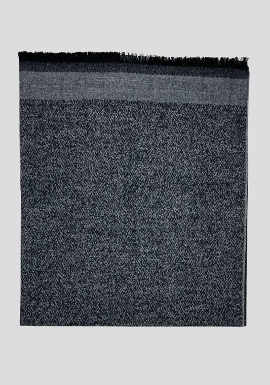 Gray Patterned Cashmere Scarf
