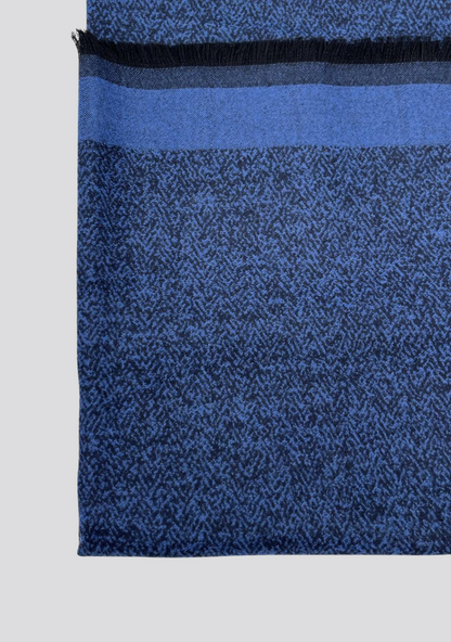 Blue Patterned Cashmere Scarf