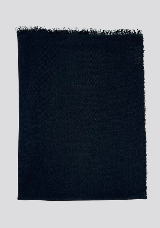 Midnight Blue Wool and Silk Scarf