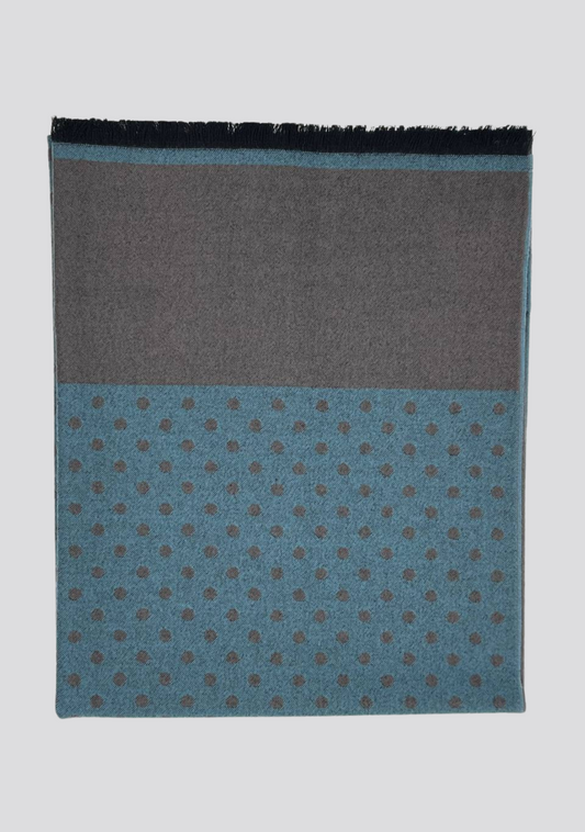 Turquoise Patterned Wool Scarf