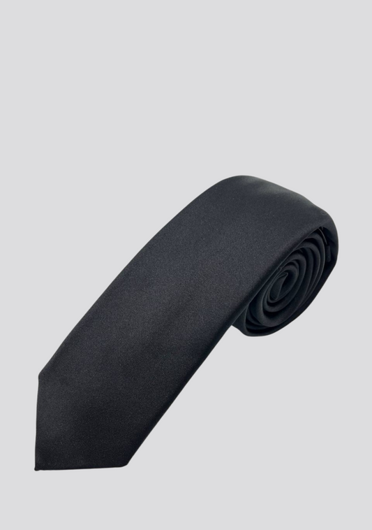 Onyx Black Silk Tie