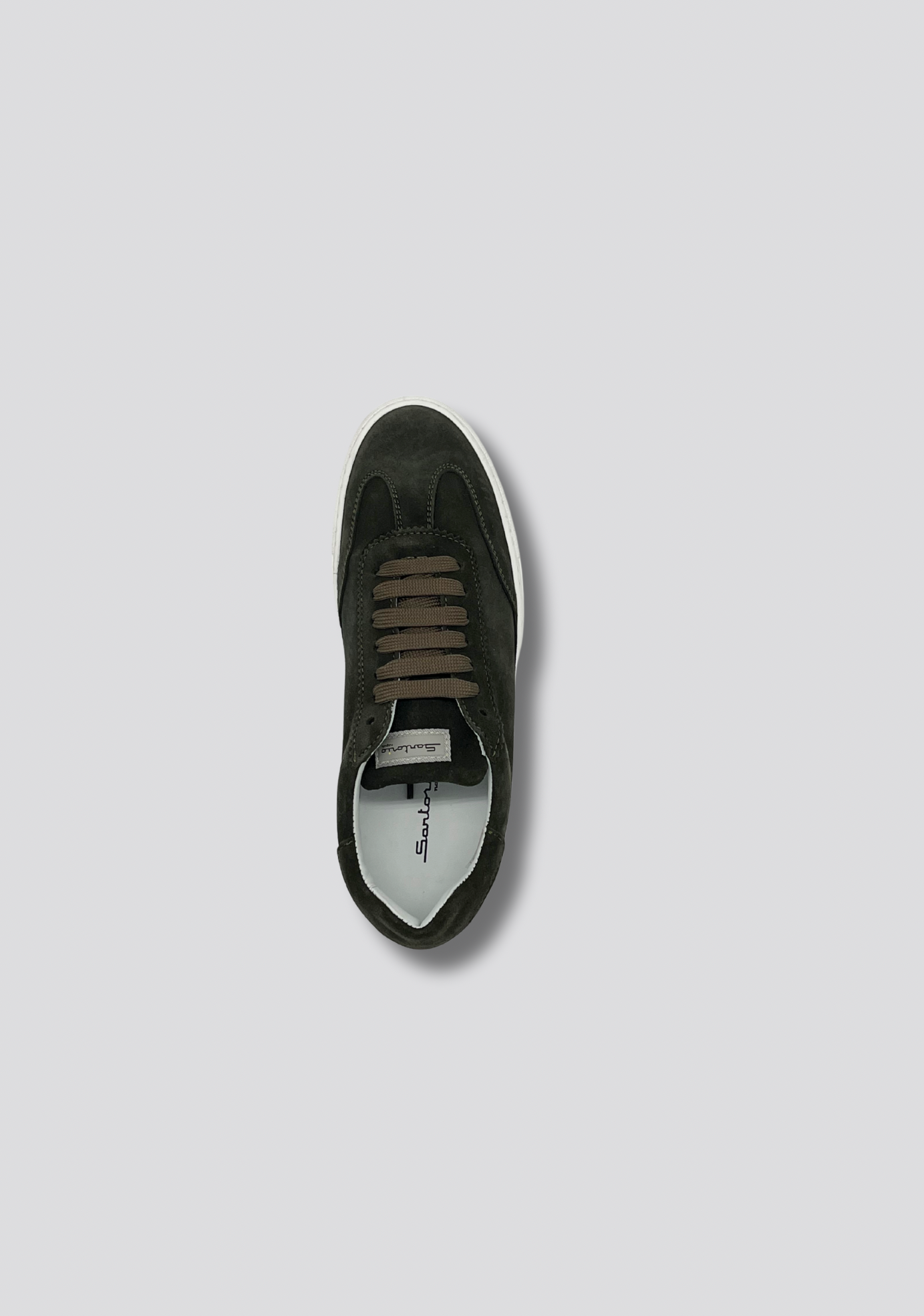 Forest Green Suede Sneakers with Vintage Stripe Accent