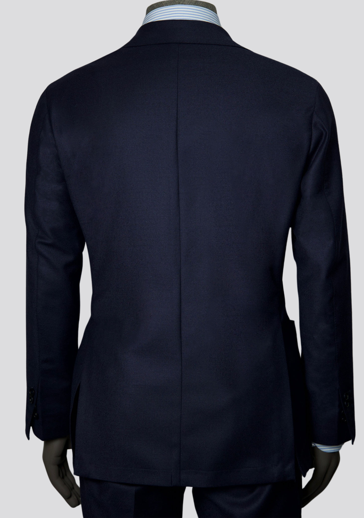 Dark Blue Casual Wool Suit