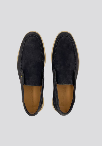 High Top Calfskin Leather Black Loafers