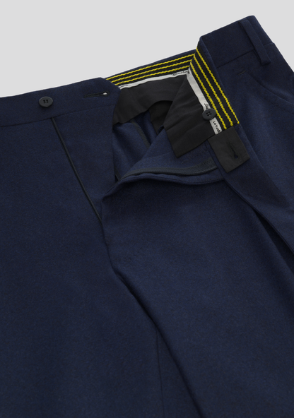 Dark Blue Virgin Wool Cargo Trousers