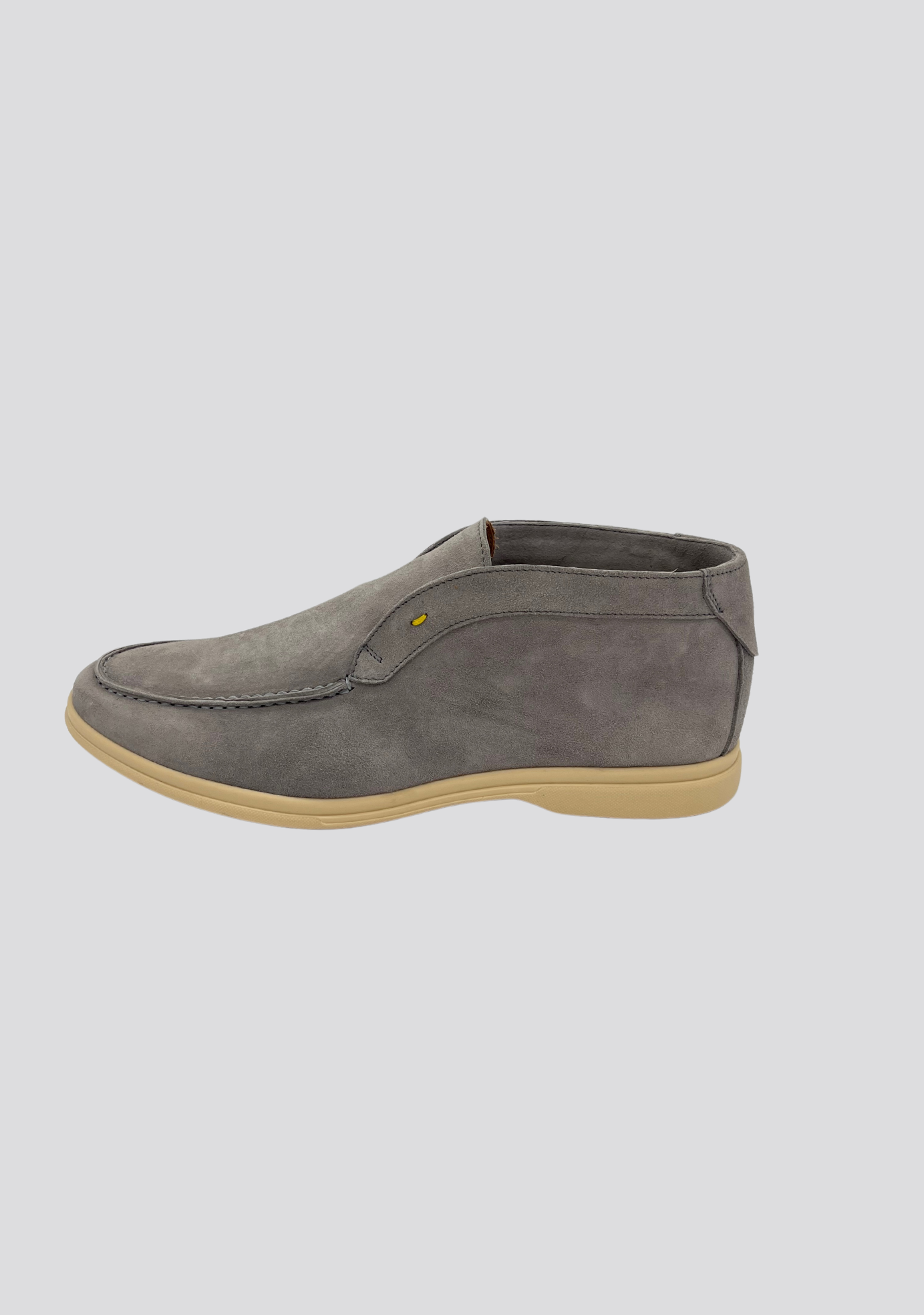 Ash Grey High Top Leather Loafers