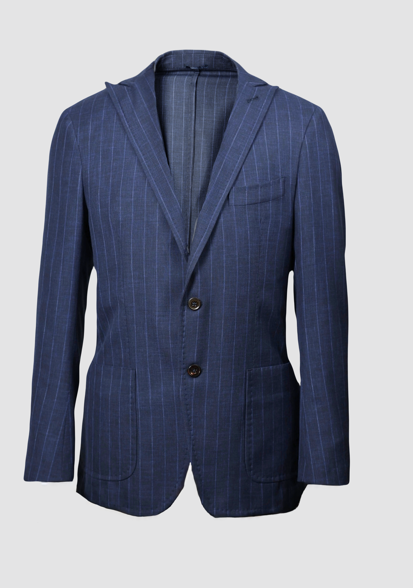 Unlined Pinstipe Blue Summer Wool Suit